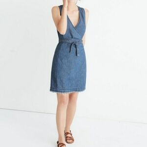 Madewell Denim Sleeveless Wrap Dress